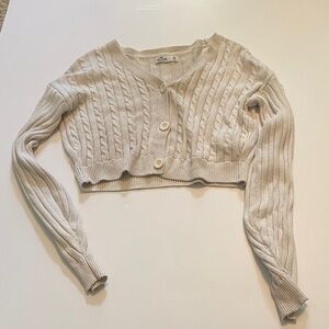 Hollister Beige Cable Knit Cardigan